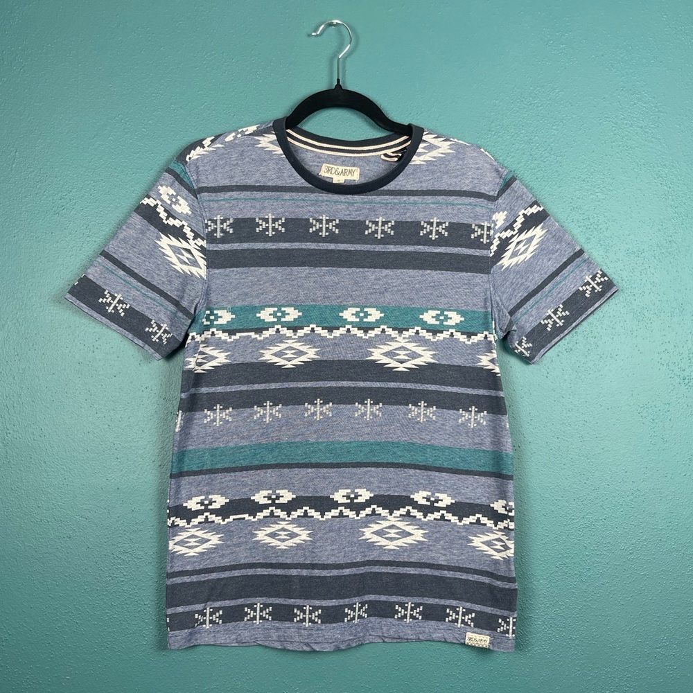 Men’s or Unisex Blue Aztec Shirt - SIZE SMALL